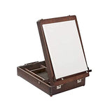 KINGART 702 Adjustable Wood Table Sketchbox Easel, Premium Beechwood Espresso Stain - Portable Artist Desktop Storage Case, Hold All Supplies KINGART