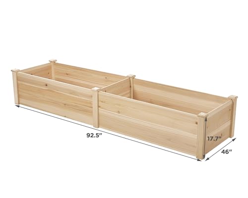 AMERLIFE 18 Inch Deep Wooden Raised Garden Planter 8x4FT Extra Large Raised Garden Bed Planter Box Garden Planters for Deep-Rooted Plants Outdoors AMERLIFE