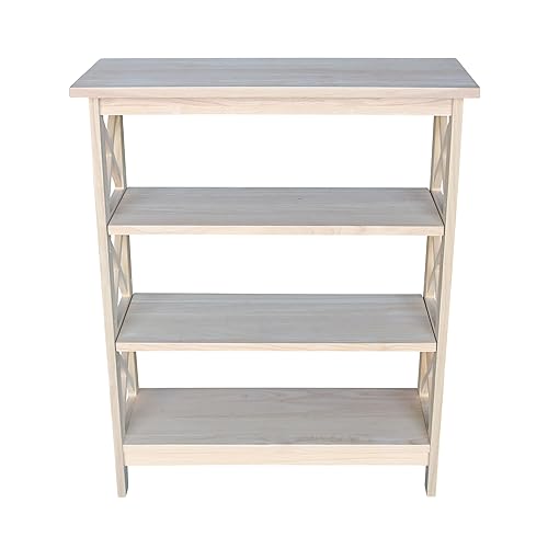 International Concepts 3-Tier X-Sided Bookcase, Unfinished IC International Concepts