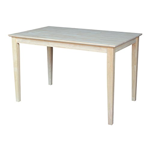International Concepts Table Top Solid with Wood Standard Height Shaker Legs, 30 by 48-Inch, Unfinished IC International Concepts