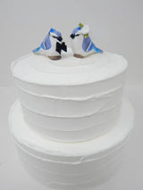 Blue Jay Bird Cake Topper Bride & Groom Love Wedding Engagement Anniversary Carved Wood Statue Selsela