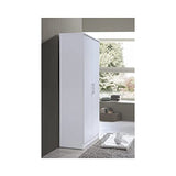 HODEDAH IMPORT Hodedah 2-Door Armoire with 4-Shelves Wardrobe, 17"D x 31.5"W x 73"H, White Hodedah