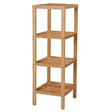 SONGMICS 4-Tier Bamboo Bathroom Shelf, Narrow Shelving Unit, Multifunctional Storage Rack, Corner Rack, for Kitchen, Living Room, Bedroom, Entryway, SONGMICS