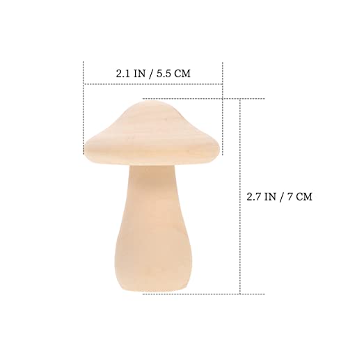 COHEALI 10pcs Wooden Mushroom Wooden Peg Figures Wood Carved Mushrooms Unfinished Doll Balnk Mushroom Model Wood Peg People Toy for Kids Wood Toys