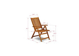 East West Furniture BCNC5NA Outdoor Folding arm Chair, Natural Oil East West Furniture
