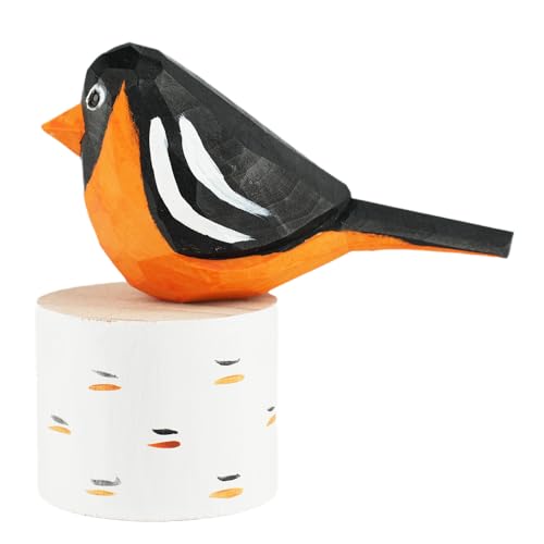 VIPbuy Handmade Wood Bird Figurines, Hand Carved Painted Wooden Bird Ornaments Crafts Home Office Desktop Decor Gifts (American Robin) VIPbuy