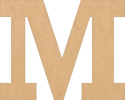6 Inch Wooden Block Letter for Kids, Unfinished M Nursery Decor Wood Alphabet, Paintable MDF Craft, Rockwell Font NEXTCraft
