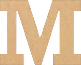 6 Inch Wooden Block Letter for Kids, Unfinished M Nursery Decor Wood Alphabet, Paintable MDF Craft, Rockwell Font NEXTCraft