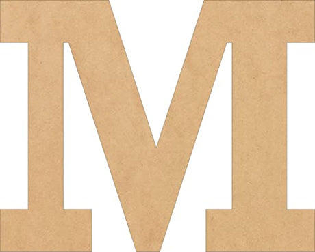6 Inch Wooden Block Letter for Kids, Unfinished M Nursery Decor Wood Alphabet, Paintable MDF Craft, Rockwell Font NEXTCraft