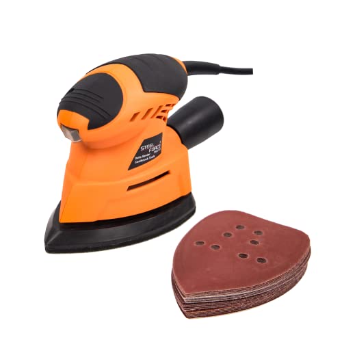 Seel Force PMS120 12000 OPM Mouse Detail Sander with 360 degree Rotatable Sanding Pad, Efficient Dust Collection System and 20 pcs Sandpapers for