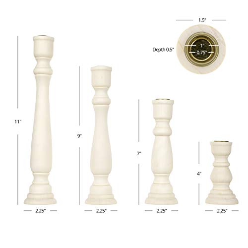 Koyal Wholesale Unfinished Wood Taper Candlestick Holders, 12 Pack Bulk Set, 4 Assorted Sizes, 11, 9, 6.75 and 4-Inches - WoodArtSupply