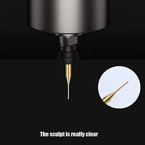 HUHAO 10Pcs CNC Machine Router Bit Mini PCB Carbide End Mill Tools 0.6mm Tip Cutting Bits CNC Milling Cutters Kit & CNC Cutter Milling HUHAO