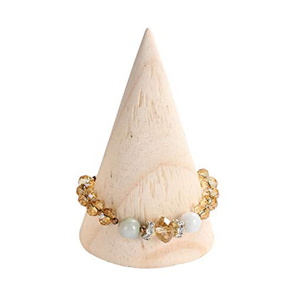 lasenersm 1 Piece Wood Cone Bracelet Holder Wooden Cone Jewelry Display Stand Cone Watch Holder Jewelry Display Stand Anklet Jewelry Display Stand - WoodArtSupply