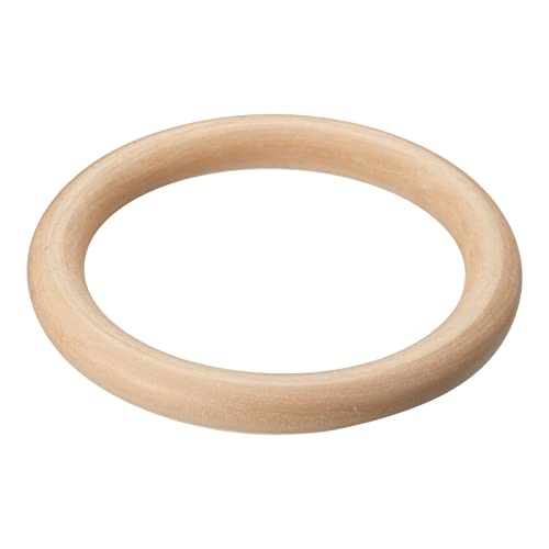 uxcell 1Pcs 125mm(5-inch) Natural Wood Rings, 15mm Thick Smooth Unfinished Wooden Circles for DIY Crafting, Knitting, Macrame, Pendant uxcell