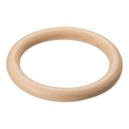 uxcell 1Pcs 125mm(5-inch) Natural Wood Rings, 15mm Thick Smooth Unfinished Wooden Circles for DIY Crafting, Knitting, Macrame, Pendant - WoodArtSupply