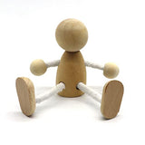 Kisangel 2 Pcs Unfinished Wood Peg Dolls Mini People Doll Robot Wooden Figures Decorative Peg Dolls Toy for Kids Painting DIY Craft Art Projects Kisangel