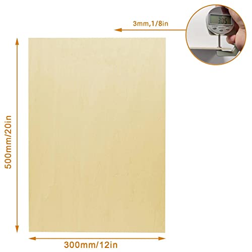 SPEED SNAIL Basswood Sheets 12 Pieces 1/8x12x20 inches, raw Wood, Wood That is Easily Laser Cut by, DIY and Wood Burning Projects Glow Material - WoodArtSupply