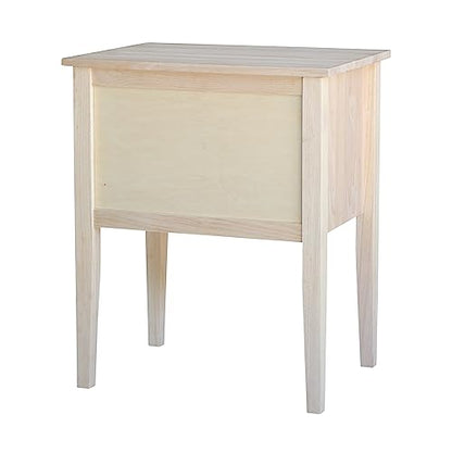 International Concepts Accent Table with Drawers Unfinished