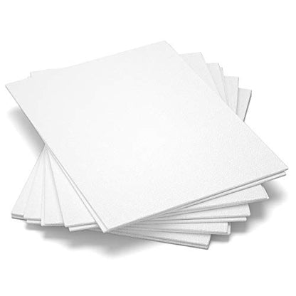 GOTIDEAL Canvas Boards, 8x10 inch Set of 10,Gesso Primed White Blank Canvases for Painting - 100% Cotton Art Supplies Canvas Panel for Acrylic Paint, - WoodArtSupply