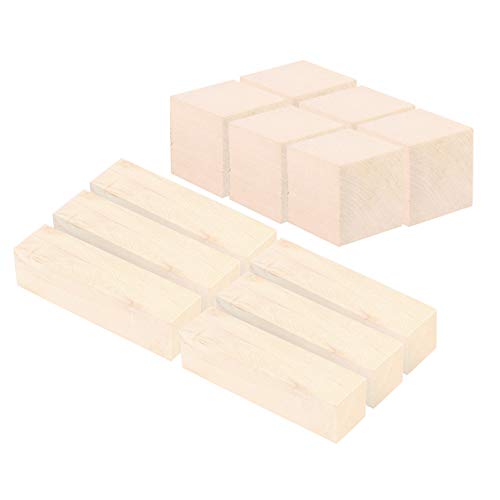 Milisten 12pcs Basswood Carving Blocks Wooden Cubes Unfinished Rectangular Wood Blocks Wood Square Cubes Blocks for Painting and Decorating DIY