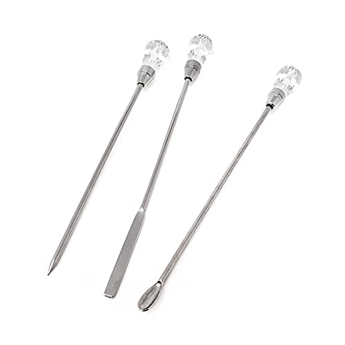 Honbay 9PCS Stainless Steel Stirring Needle Spoon Tool Powder Spoon Bubble Needle Jewelry Making Kit for DIY Epoxy Resin Casting Molds (3 Color, 3 - WoodArtSupply