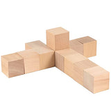 HOIGON 20 PCS 2 Inch Wooden Cubes Unfinished Wood Blocks, Natural Premium Square Blank Wooden Block for Craft Decorating Puzzle Painting Making DIY HOIGON