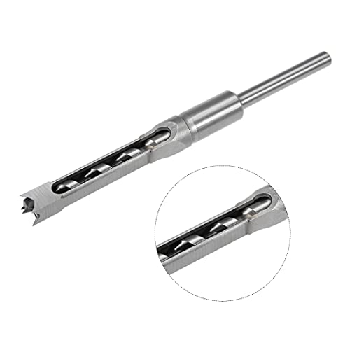 uxcell Square Hole Drill Bit, 1/2 Inch High-Carbon Steel Hollow Chisel Mortise Power Tool for Woodworking uxcell