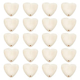 OLYCRAFT 20pcs Natural Wood Heart Beads 30mm Cherry Wooden Beads with 2mm Hole Unfinished Wood Beads Heart Shape Loose Wooden Beads for Crafts DIY OLYCRAFT