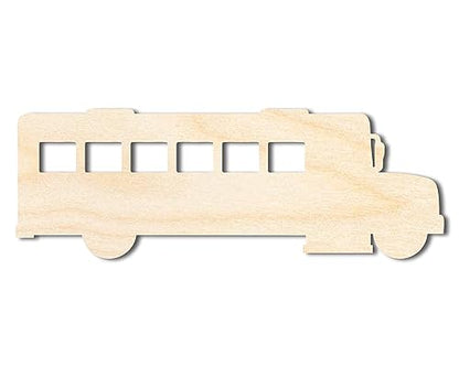 Unfinished Wood School Bus Shape | Back to School | Kids Crafts | Craft Cutout | up to 36" DIY 10" / 1/2" - WoodArtSupply