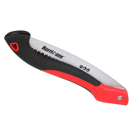HURRICANE Pruning Saw, 10 Inch, Folding Hand Saw with SK5 Curved Blade, Triple-cut Razor Teeth, Heavy Duty Hand Saw for Tree Wood Cutting, Camping HURRICANE
