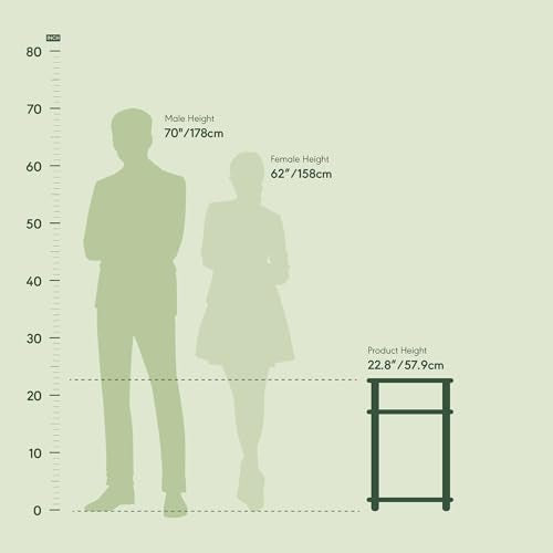 Furinno Just 3-Tier Turn-N-Tube End Table / Side Table / Night Stand / Bedside Table with Plastic Poles, 1-Pack, Columbia Walnut/Black Furinno