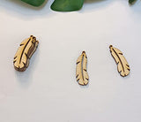 30pcs of Feather Shape DIY Unfinished Wood Jewelry,Laser Cut Natural Wood Earrings Blanks ,Wood Feather Shapes (2'') Yuxuanish