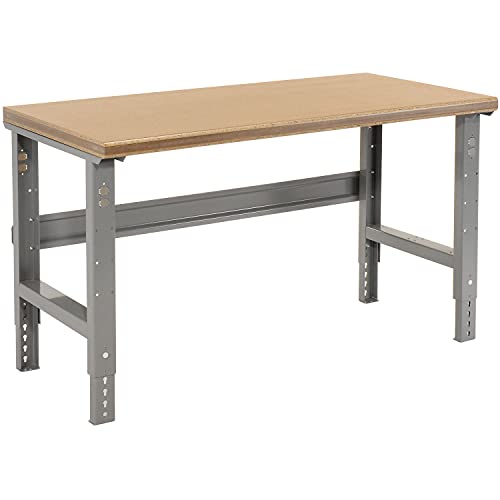 Global Industrial Adjustable Height Shop Top Safety Edge Work Bench, 72" W X 36" D, Gray - WoodArtSupply