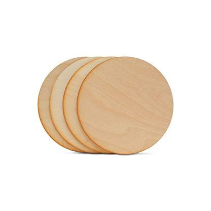 Unfinished Circles 5 inch, 1/8 Inch Thick, Pack of 5 Round Discs with Rustic Burnt Edges for Christmas Tree Decor, by Woodpeckers