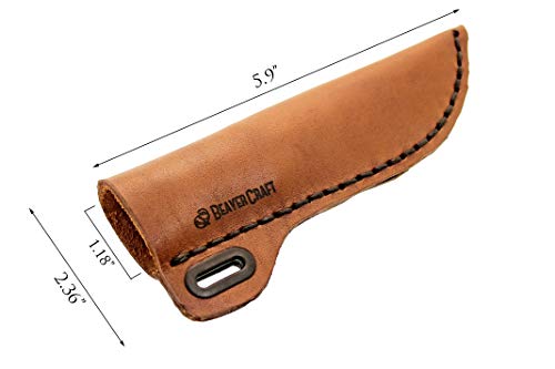 BeaverCraft Knife Leather Sheath SH1 6" x 2.4" Fixed Blade Knife Leather Sheath for Fixed Blade Knives Belt Fits up to 3.5" Blade Knives Genuine - WoodArtSupply