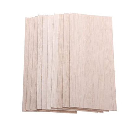 Balsa Wood Sheets,10 Pack Natural Unfinished Wood for House Aircraft Ship Boat DIY Wooden Plate Model, 200 * 100 * 2mm