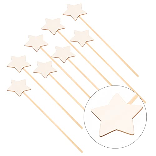 Zerodeko 8 Pcs DIY Fairy Wands, Make Your Princess Wands, Unfinished Wooden Star Fairy Sticks DIY Crafts Supplies Costume Dressing Props Party Favors - WoodArtSupply