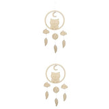 DECHOUS 2 Pcs Wind Chime Ornament Baby Nursery Wood Cutout Wood Dream Catcher Dream Catcher Making Kit Baby Nursery Wood Hanging Dream Catchers DECHOUS