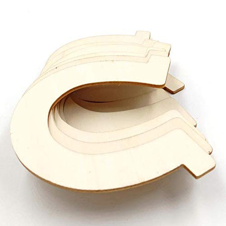 24 Pcs Unfinished Wood Slices Horseshoe Shape Wooden Cutouts Discs DIY Craft Supplies for Home, Party, Wedding and Birthday Decorations Teensery
