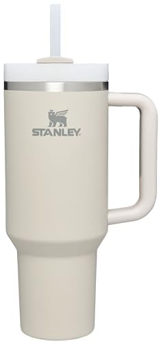 Stanley Quencher H2.0 Soft Matte Collection, Stainless Steel Vacuum Insulated Tumbler with Lid and Straw for Iced and Cold Beverages, Dune, 40 oz - WoodArtSupply