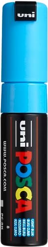 Posca Marker 8K in Light Blue, Posca Pens for Art Supplies, School Supplies, Rock Art, Fabric Paint, Fabric Markers, Paint Pen, Art Markers, Posca - WoodArtSupply