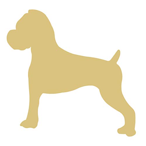 Boxer Cutout Unfinished Wood Dog Puppy Animal Shelter Decor Pet Store MDF Shape Canvas Style 1 (6")