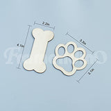 Framendino, 30 Pack Unfinished Wood Dog Bone Cutouts Dog Paw Print Wooden Ornament for DIY Crafts Painting Framendino