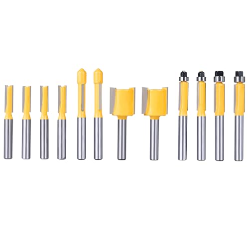 8milelake 100 pcs 1/4inches Shank Router Bit Set Tungsten Carbide Tips Woodworking Kit, Dovetails, Slot Cutters & Straight Router 8MILELAKE