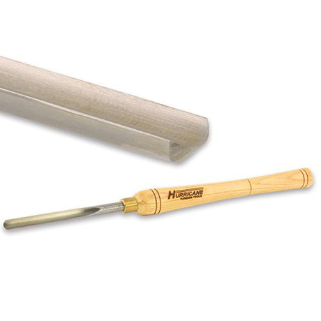 Hurricane Turning Tools, HTT-112, High Speed Steel, 1/2" Spindle Gouge (1/2" Flute) for Woodturning Hurricane Turning Tools