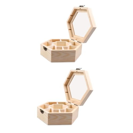 Abaodam 2 pcs wooden jewelry organizer Decorative Earring Organizer wood treasure chest unfinished Sundries Organizer vintage trinket organizer Abaodam