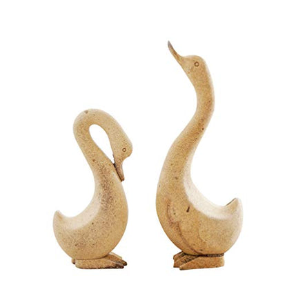 EXCEART 1 Pair Unfinished Wooden Goose Figurines DIY Blank Animal Statue Model Great for Arts and Crafts (DIY Goose)