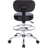 SUPERJARE Drafting Chair with Back, Adjustable Foot Rest Rolling Stool, Multi-Purpose Office Desk Chair, Thick Seat Cushion for Home Bar Kitchen Shop SUPERJARE