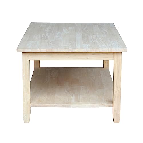 IC International Concepts Solano Coffee Table, 42 in W x 25 in D x 18 in H, Unfinished IC International Concepts