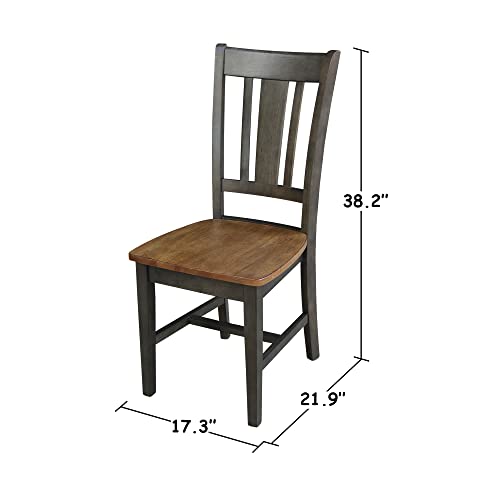 International Concepts San Remo Splatback Dining Chair, Height, Hickory/Washed Coal